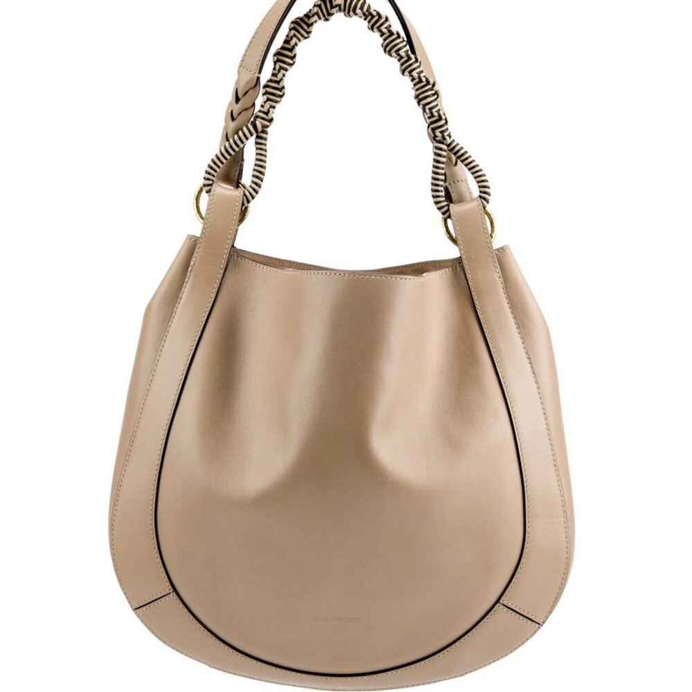 $795 Ulla Johnson Georgia Calf Leather Shoulder Tote Hobo Bag In Sand